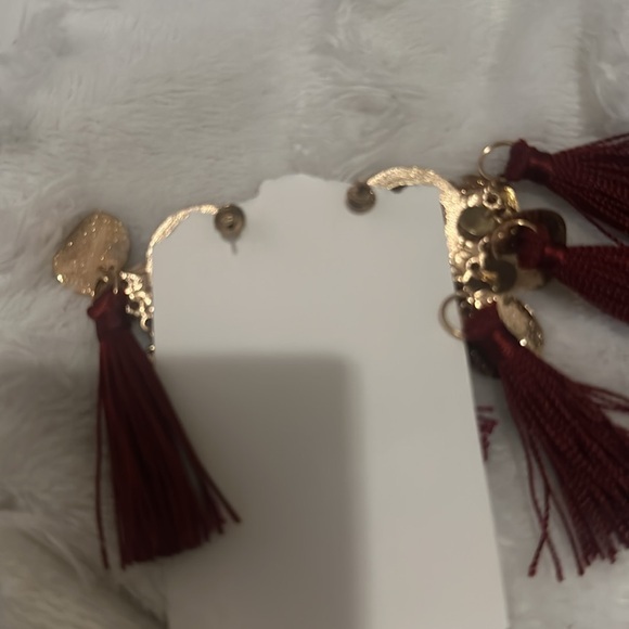 Vintage burgundy gray‎ earrings NWT - Picture 2 of 5